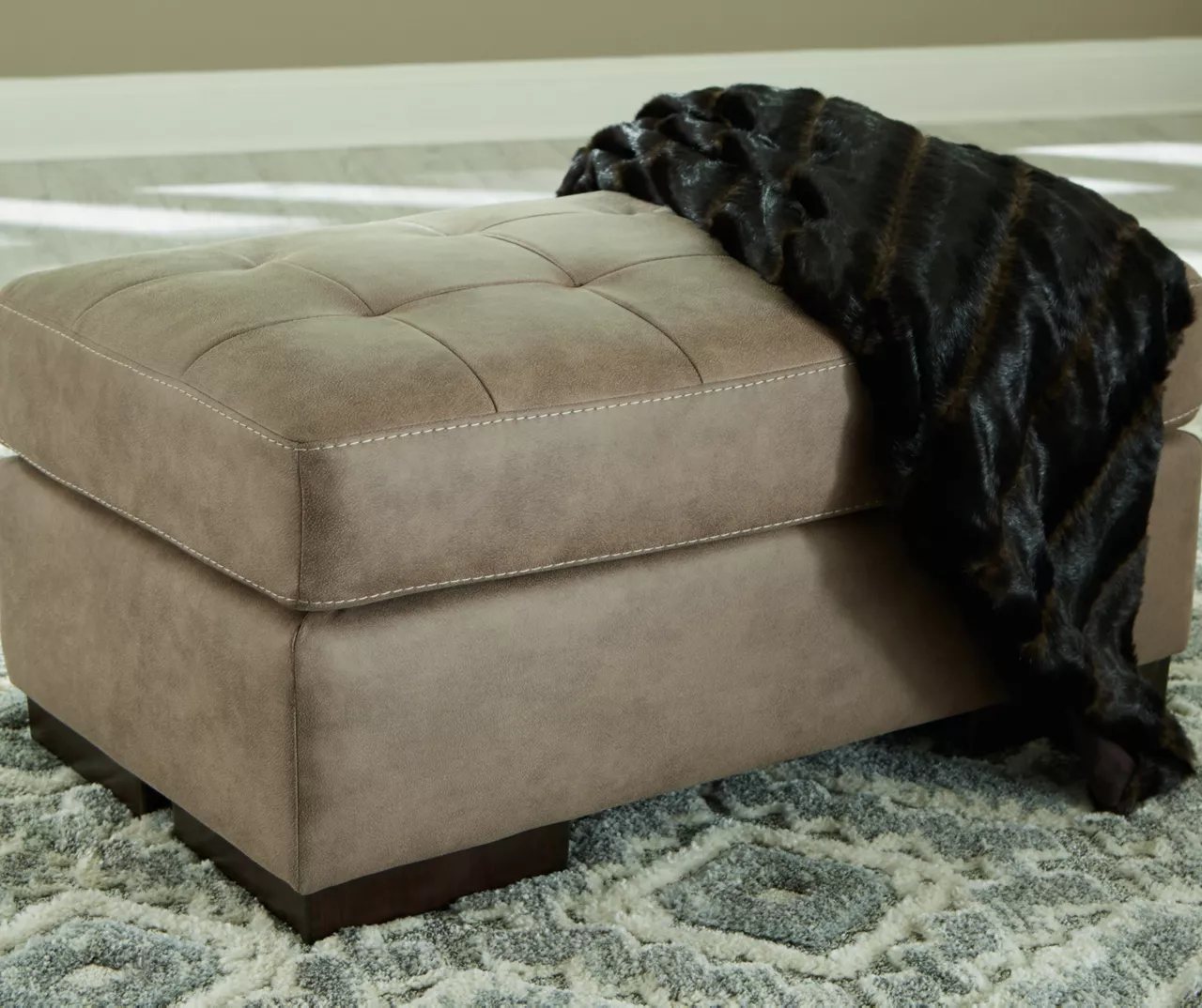 Signature Design By Ashley Maderla Faux Leather Ottoman Signature Design By Ashley Maderla Faux Leather Ottoman -Home Furniture Store 810697972 A0 2