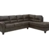 Signature Design By Ashley Navi Smoke Faux Leather Sectional With Right-Facing Chaise -Home Furniture Store combo760011
