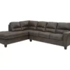 Signature Design By Ashley Navi Smoke Faux Leather Sleeper Sectional With Left-Facing Chaise -Home Furniture Store combo760012