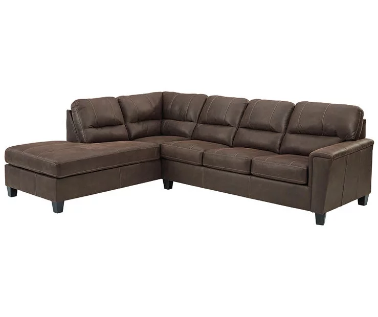 Signature Design By Ashley Navi Chestnut Faux Leather Sectional with Left-Facing Chaise Signature Design By Ashley Navi Chestnut Faux Leather Sectional With Left-Facing Chaise -Home Furniture Store combo760014