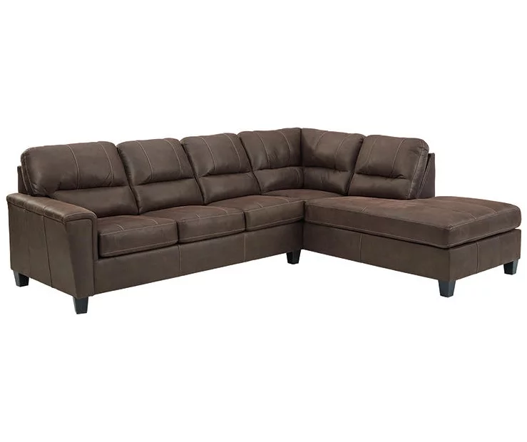 Signature Design By Ashley Navi Chestnut Faux Leather Sleeper Sectional with Right-Facing Chaise Signature Design By Ashley Navi Chestnut Faux Leather Sleeper Sectional With Right-Facing Chaise -Home Furniture Store combo760017 1