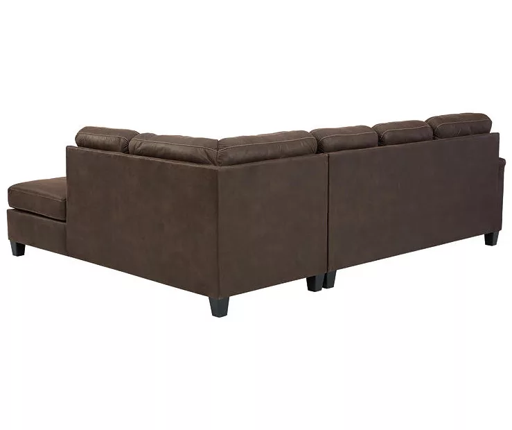 Signature Design By Ashley Navi Chestnut Faux Leather Sleeper Sectional with Right-Facing Chaise Signature Design By Ashley Navi Chestnut Faux Leather Sleeper Sectional With Right-Facing Chaise -Home Furniture Store combo760017 3