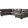Signature Design By Ashley Aberton Gray Faux Leather 3-Piece Sectional With Right-Facing Chaise -Home Furniture Store combo860013
