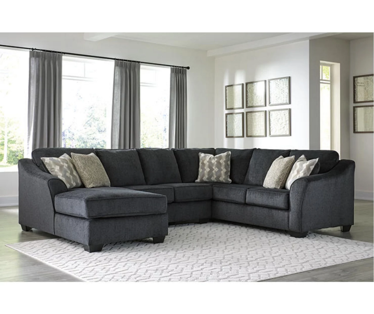 Signature Design By Ashley Eltmann Slate 3-Piece Sectional with Left-Facing Chaise Signature Design By Ashley Eltmann Slate 3-Piece Sectional With Left-Facing Chaise -Home Furniture Store combo860039 1