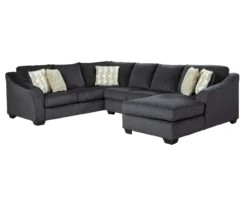 Signature Design By Ashley Eltmann Slate 3-Piece Sectional With Right-Facing Chaise