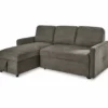 Signature Design By Ashley Kerle Charcoal Sectional With Pop-Up Bed -Home Furniture Store combo870004
