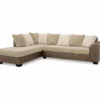 Signature Design By Ashley Keskin Corduroy Faux Leather Sectional With Left-Facing Chaise