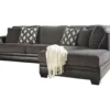 Signature Design By Ashley Kumasi Gray Faux Leather Sectional With Right-Facing Chaise -Home Furniture Store combo870008