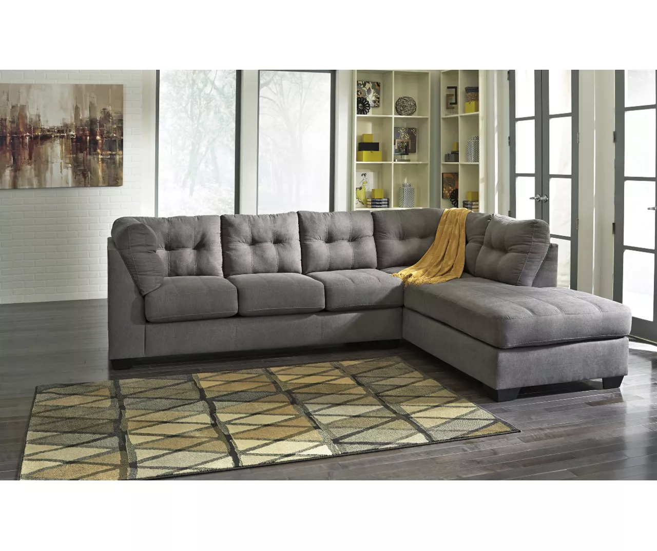 Signature Design By Ashley Maier Charcoal Sectional with Right-Facing Chaise Signature Design By Ashley Maier Charcoal Sectional With Right-Facing Chaise -Home Furniture Store combo870017 1